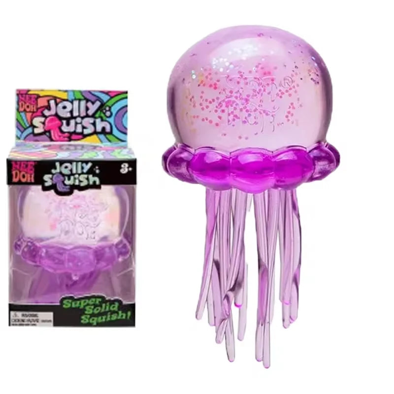 Squishies Nee Doh Jellyfish Squish Toy Fidget Toy, Water Sensory Soft Jelly Squeeze Stress Relief Fidget Toy
