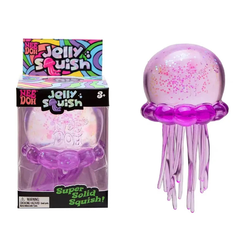Squishies Nee Doh Jellyfish Squish Toy Fidget Toy, Water Sensory Soft Jelly Squeeze Stress Relief Fidget Toy