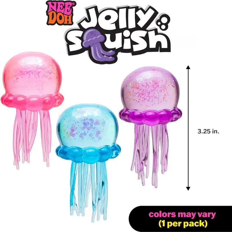 Squishies Nee Doh Jellyfish Squish Toy Fidget Toy, Water Sensory Soft Jelly Squeeze Stress Relief Fidget Toy