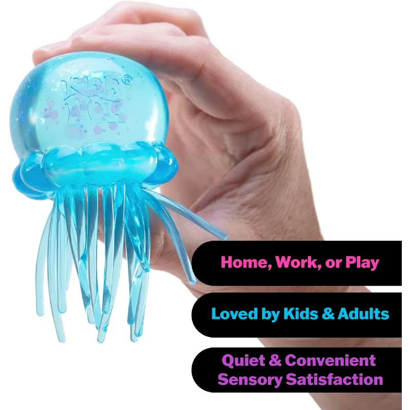 Squishies Nee Doh Jellyfish Squish Toy Fidget Toy, Water Sensory Soft Jelly Squeeze Stress Relief Fidget Toy
