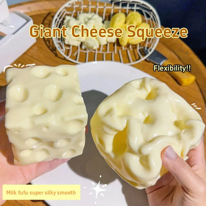 Squishy  Cheese Cube Stress Ball Shapeable Squeeze Ball Non Rebound Sensory Fidget Toys for Kids and Adults Relaxing Gifts