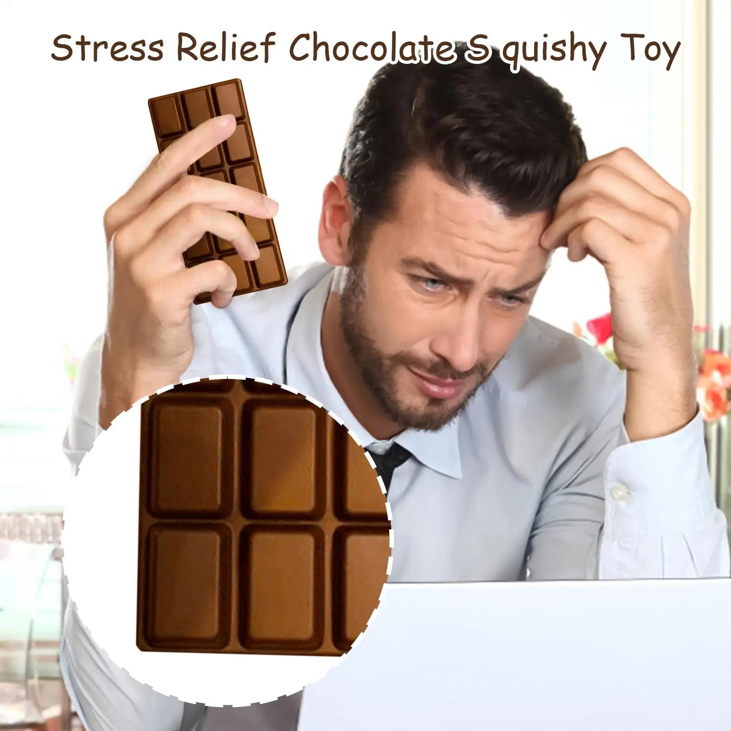 Squeeze Toys Silicone Cute Slow Rising Chocolate Squeeze Soft Entertainment Chocolate Squeeze Stress Relief Toys