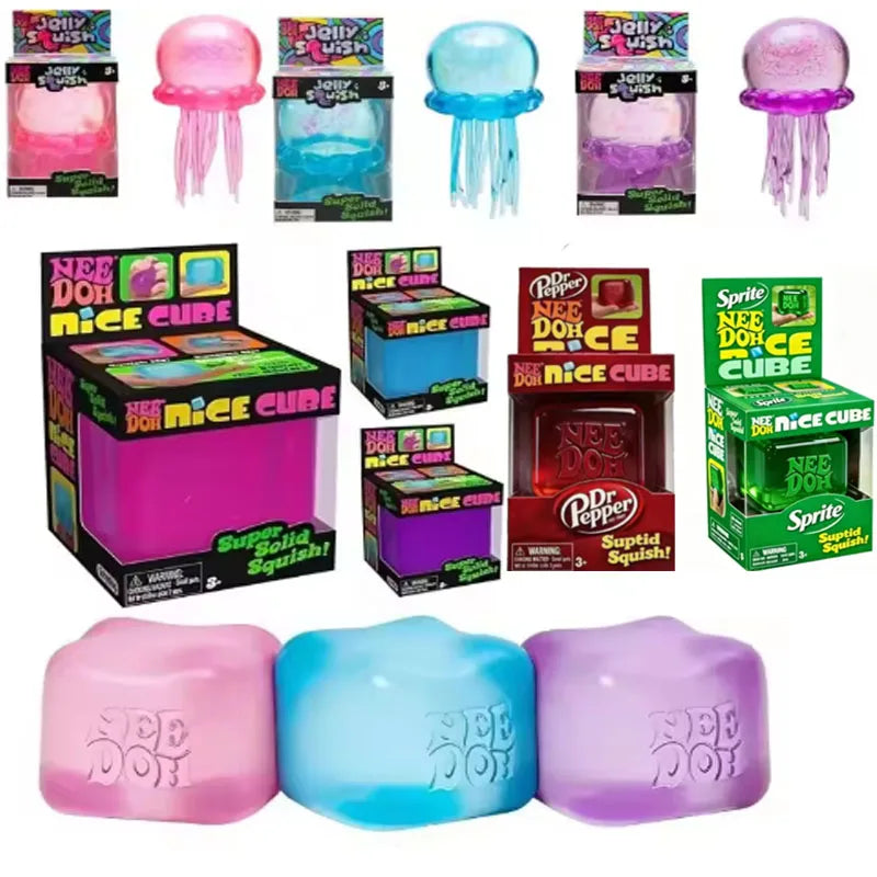 Squishies Nee Doh Jellyfish Squish Toy Fidget Toy, Water Sensory Soft Jelly Squeeze Stress Relief Fidget Toy