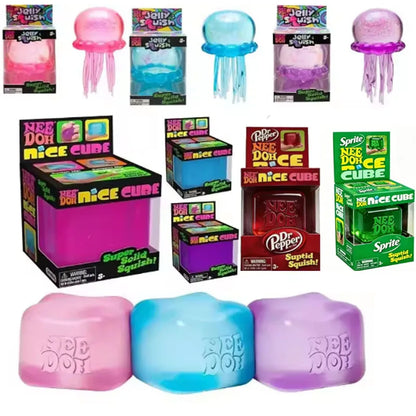 Squishies Nee Doh Jellyfish Squish Toy Fidget Toy, Water Sensory Soft Jelly Squeeze Stress Relief Fidget Toy